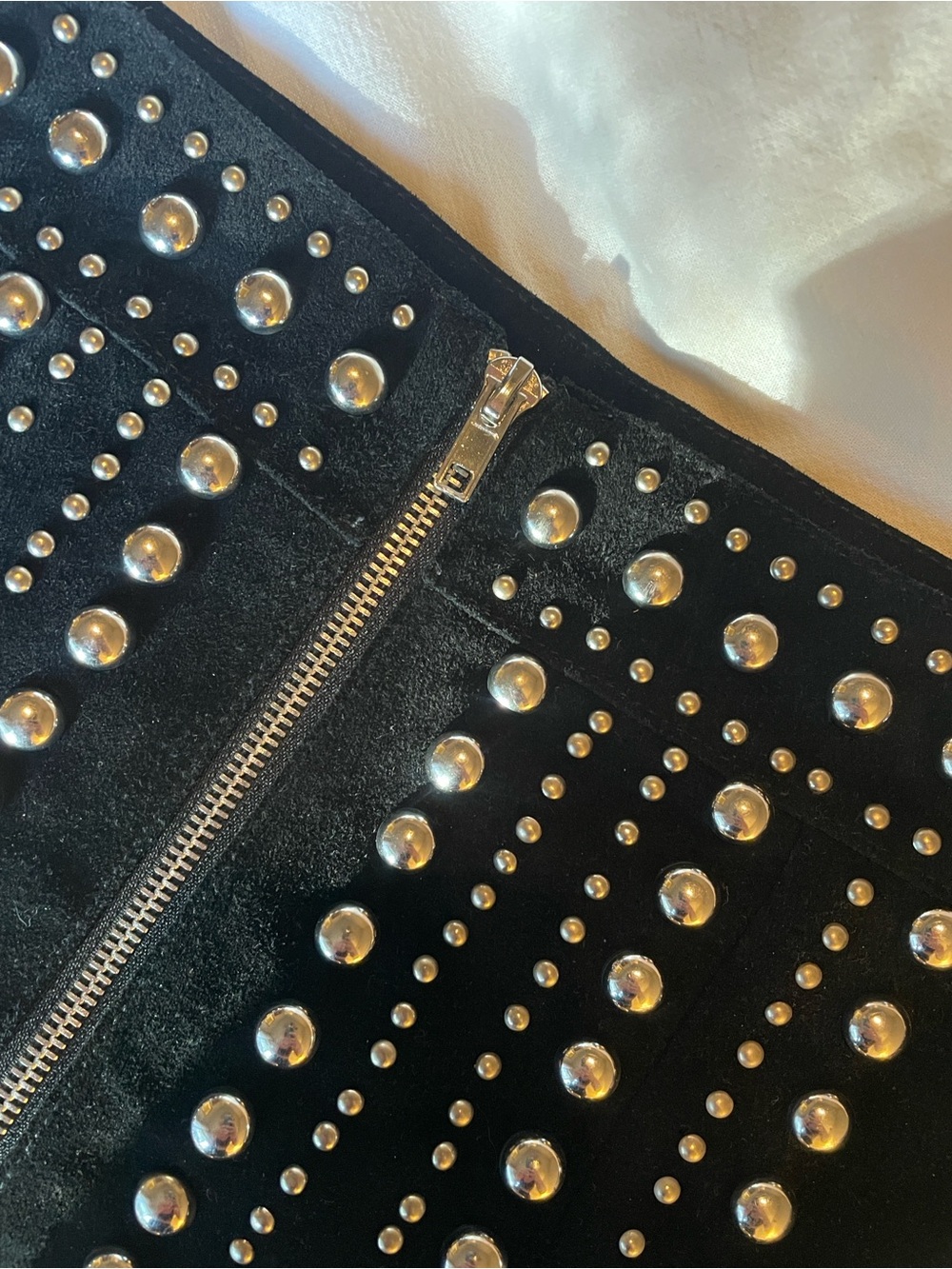 Free People Suede Studded Mini Skirt - Picture 4 of 4